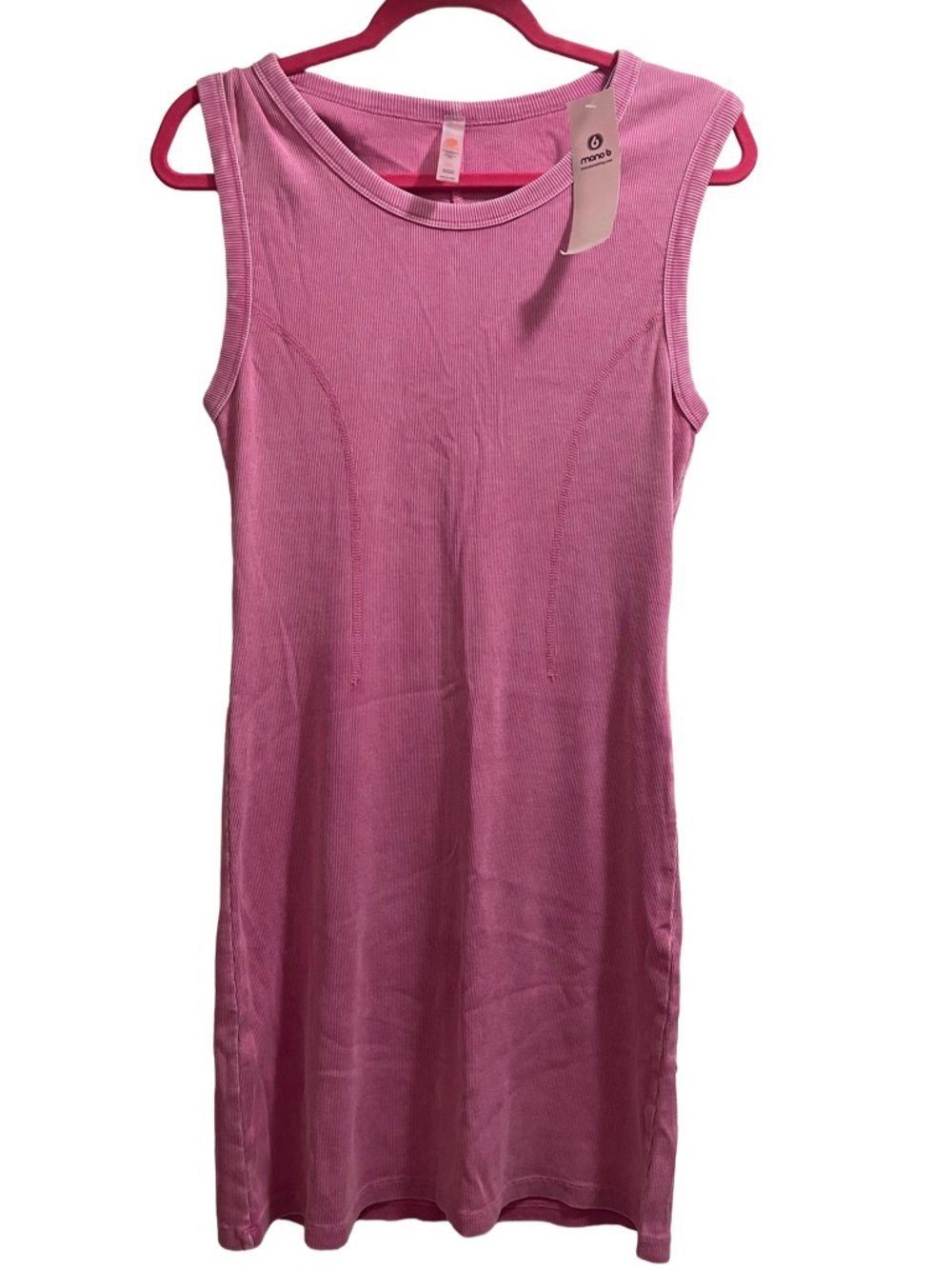 NWT Mono B Casual Ribbed Knit Pink Slim Fit Dress Size 2X